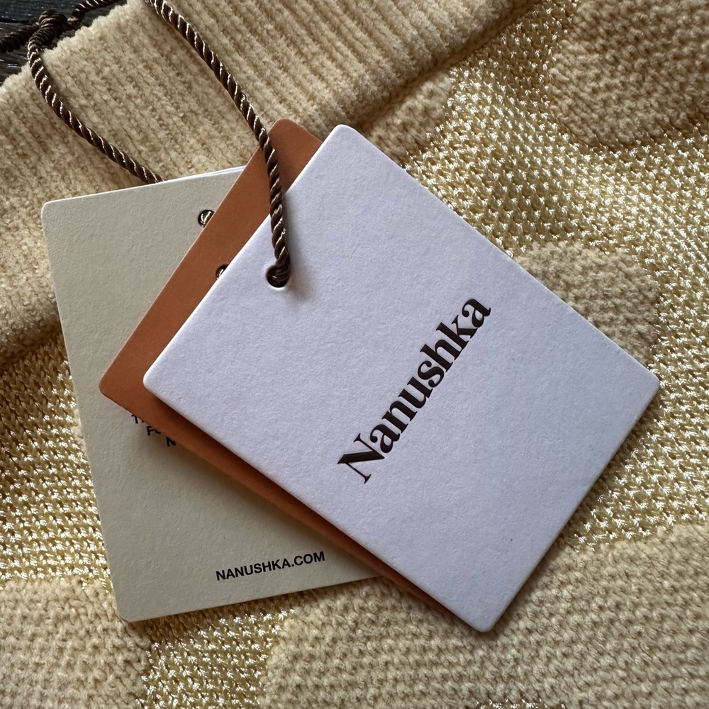 🔖NWT Nanushka Bria Creme Tubular Jacquard Mid Length Skirt - Picture 11 of 13